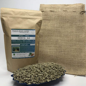 2-pound Kenya Aa (Unroasted Green Coffee Beans) premium Arabica beans grown northern Africa fresh current-crop beans for home coffee roasters, specialty-grade coffee beans, includes a free burlap bag