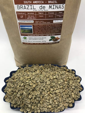 12.5-pound Brazil (Unroasted Green Coffee Beans) premium Arabica beans grown in South America fresh current-crop beans for home coffee roasters, specialty-grade coffee beans, good long-term storage