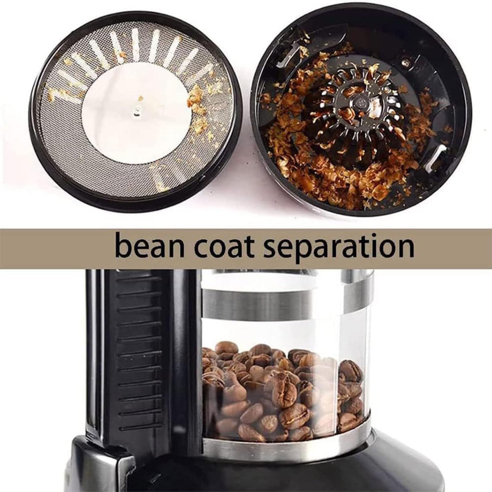 RESKIU Automatic Air Coffee Roasting Machine,2100W Full‑Automatic Household Electric Coffee Bean Roaster Machine with Timer,for Cafe Shop Restaurant Home Office