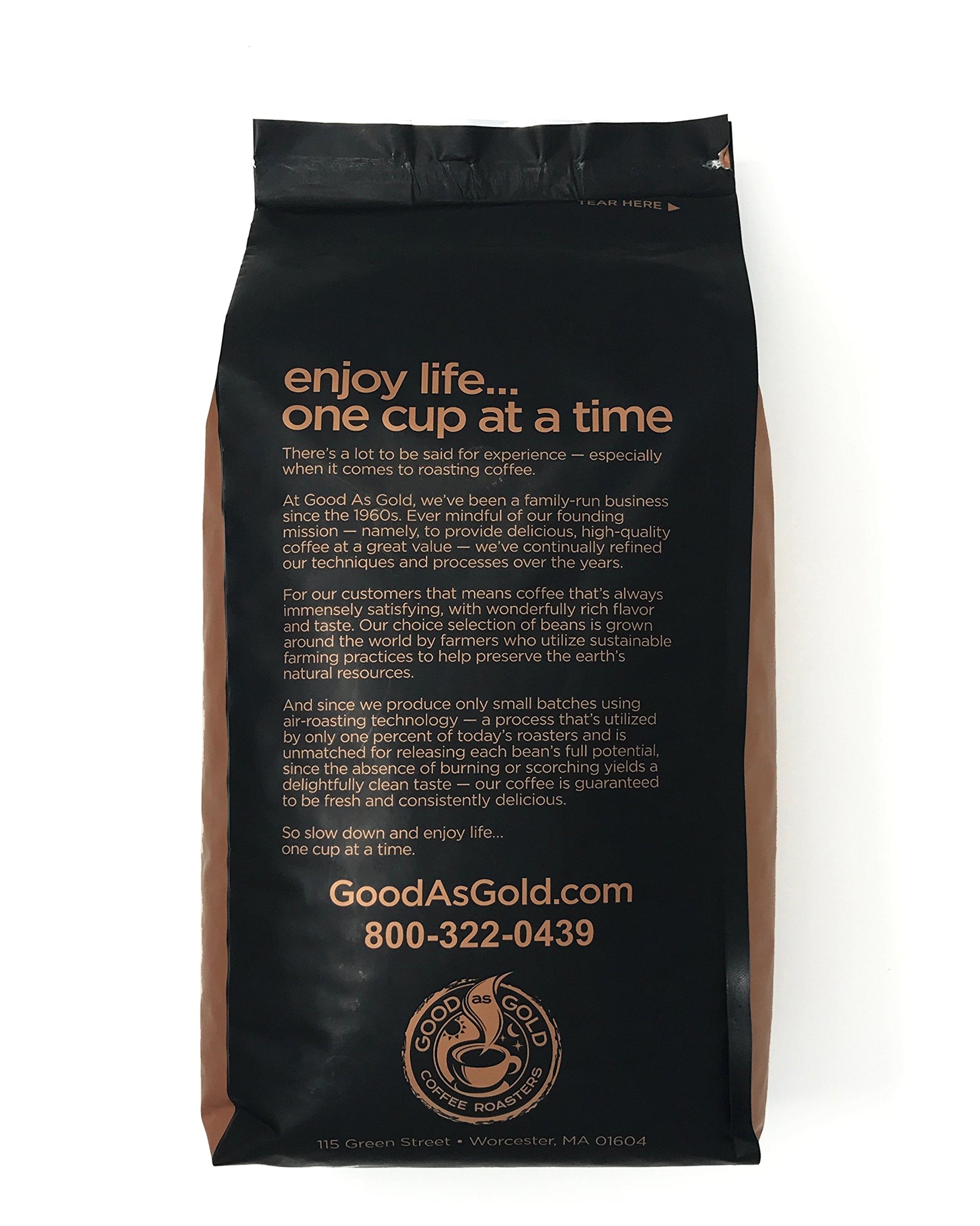 Colombian Supremo Coffee, Medium Roast, 5 Pound Bag, Whole Bean - Good As Gold Coffee Roasters