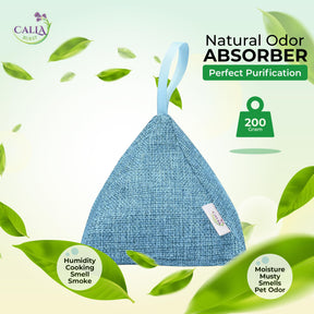 CallaBurst Activated Charcoal Odor Absorber and Air Purifier - Bamboo Charcoal Bags, Nature Fresh Air Purifying Bag, Charcoal Deodorizer, Pyramid Shape with Hanger, Designer Colors 4 Pack, 200g