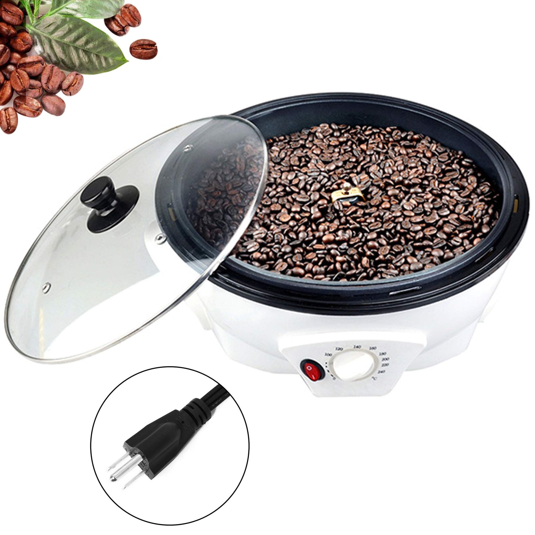 LUEUR Electric Coffee Roasters For Home Use,Coffee Bean Roaster Machine Coffee Bean Roaster For Stovetop, Countertop, Commercial Coffee Bean Roasting Machine 110V