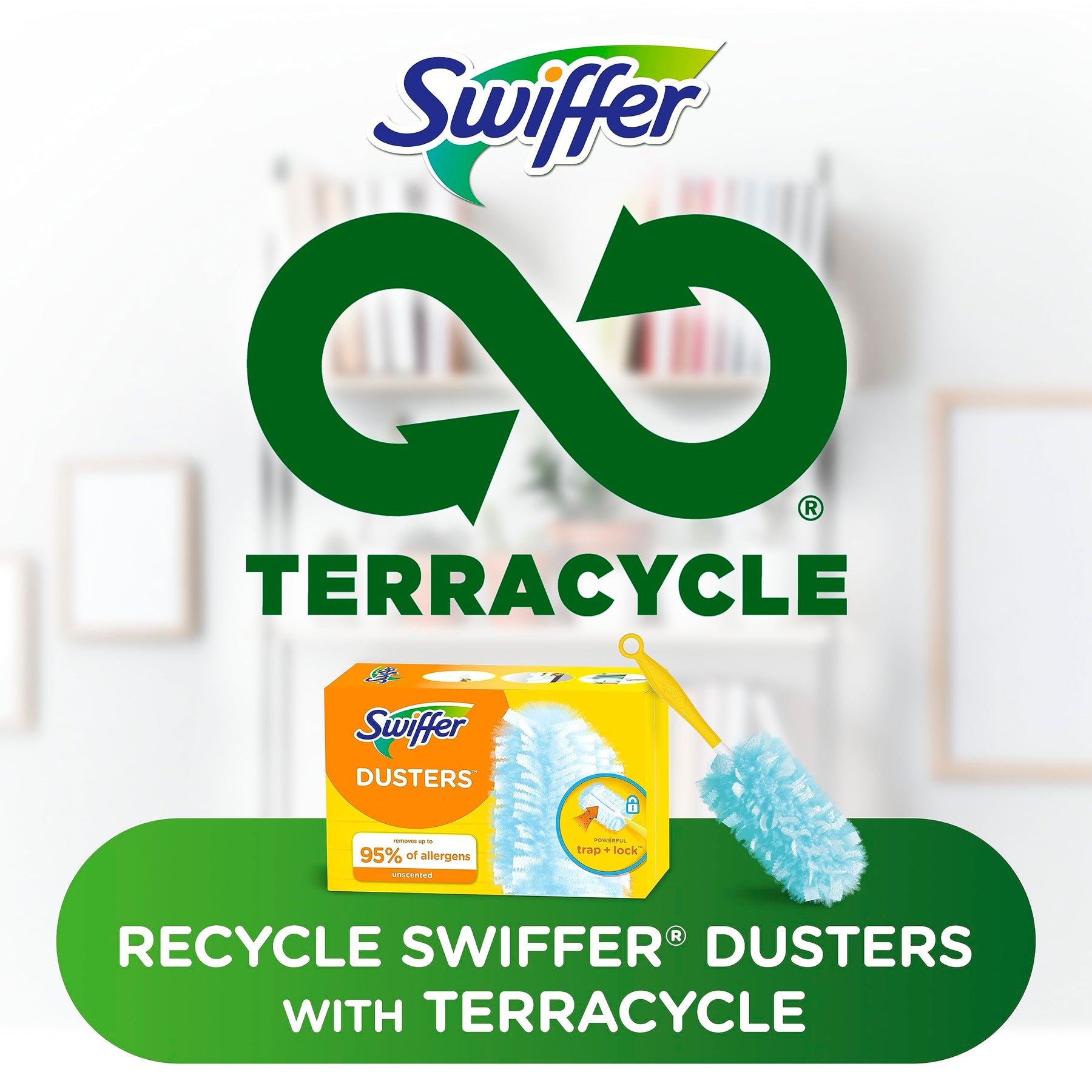 Swiffer Dusters Refill for Cleaning, Feather & Microfiber Duster Disposable Alternative, for Dusting Furniture, Blinds, Ceiling Fans, Walls, Helps Remove Allergens, Unscented, 18ct