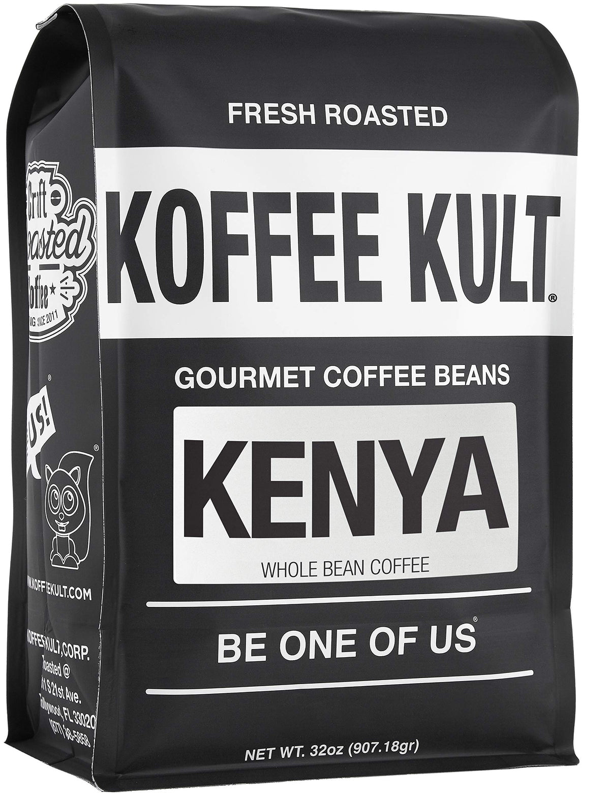 Koffee Kult Limited - Kenya Coffee Beans Whole Medium Roast - 100% Single Origin Direct Trade Arabica Beans - Fresh Artisan Roasted (Kenya, 32oz)