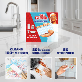 Mr. Clean Magic Eraser, extra langlebig, Mehrzweckreiniger, Schuh-, Badezimmer-, Dusch- und Autofenster- und Windschutzscheibenreiniger, Reinigungspads, 10 Stück