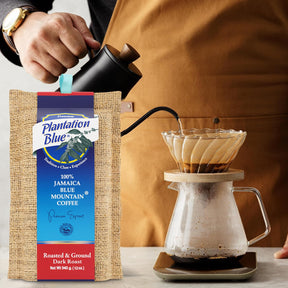 Plantation Blue Mountain Coffee Bundle - 1lb Medium Roast Beans and 12oz Dark Roast Ground