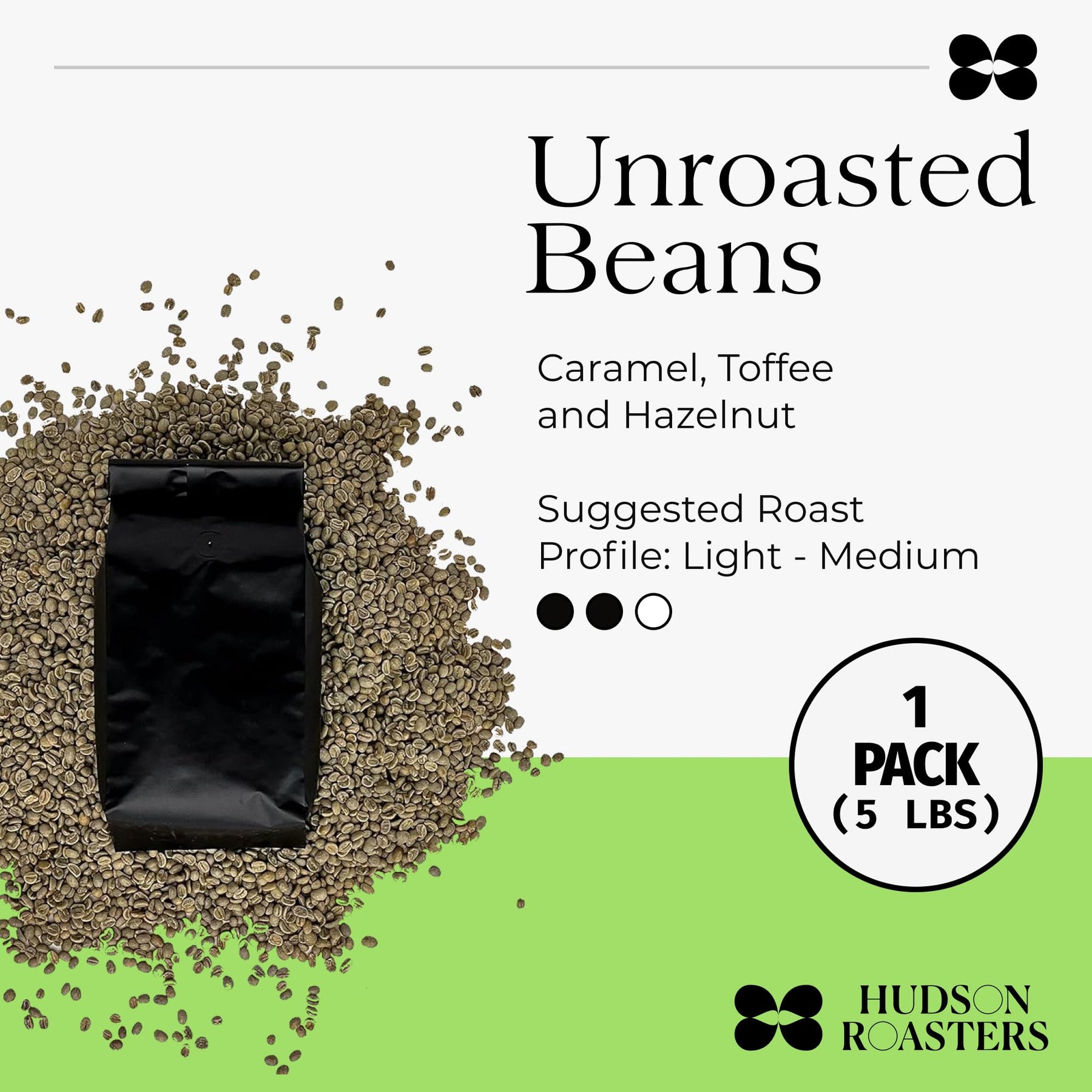 Hudson Roasters, Honduras Unroasted Green Coffee Beans, 5 lbs, Central American Specialty