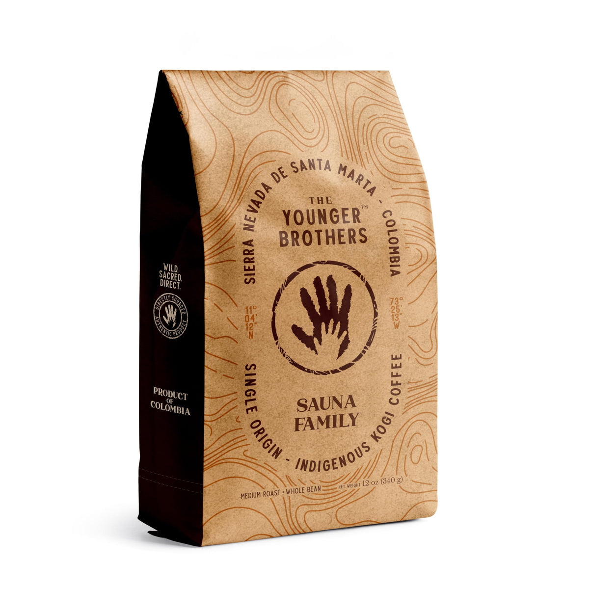 The Younger Brothers Trading Co. Kogi Coffee | Indigenous Wild Organic Whole Bean | Ethically Sourced Single Origin Colombian Coffee | Kogi Sauna Family Medium Roast | (12oz Bag)