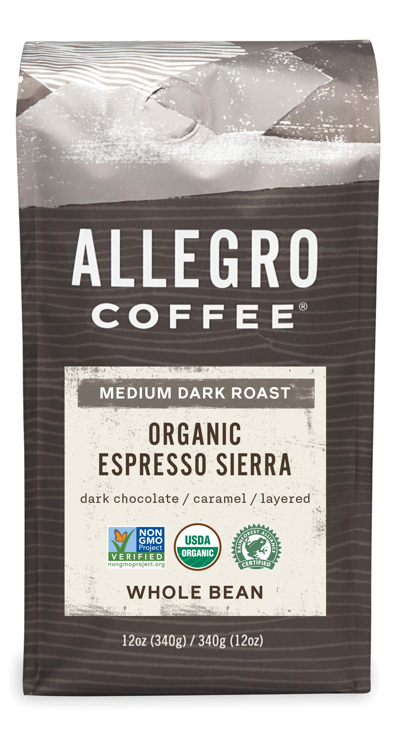 Allegro Coffee Bio-Espresso Sierra Kaffeebohnen, 12 oz