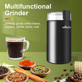 Coffee Grinder, Wancle Electric Coffee Grinder, Spice Grinder, One Touch Coffee Mill for Beans, Spices and More, with Clean Brush Black