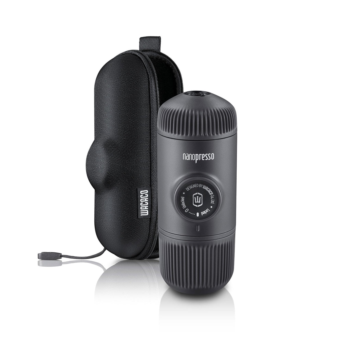 WACACO Nanopresso Tragbare Espressomaschine mit Schutzhülle, Mini-Reisekaffeemaschine, perfekt für Camping, Reisen und Büro (Schwarz)