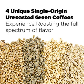 Martini Coffee Roasters, Green Coffee Beans Sampler Pack, 4 Unique Single-Origin Unroasted Coffee Beans for Roasting, 4LBS