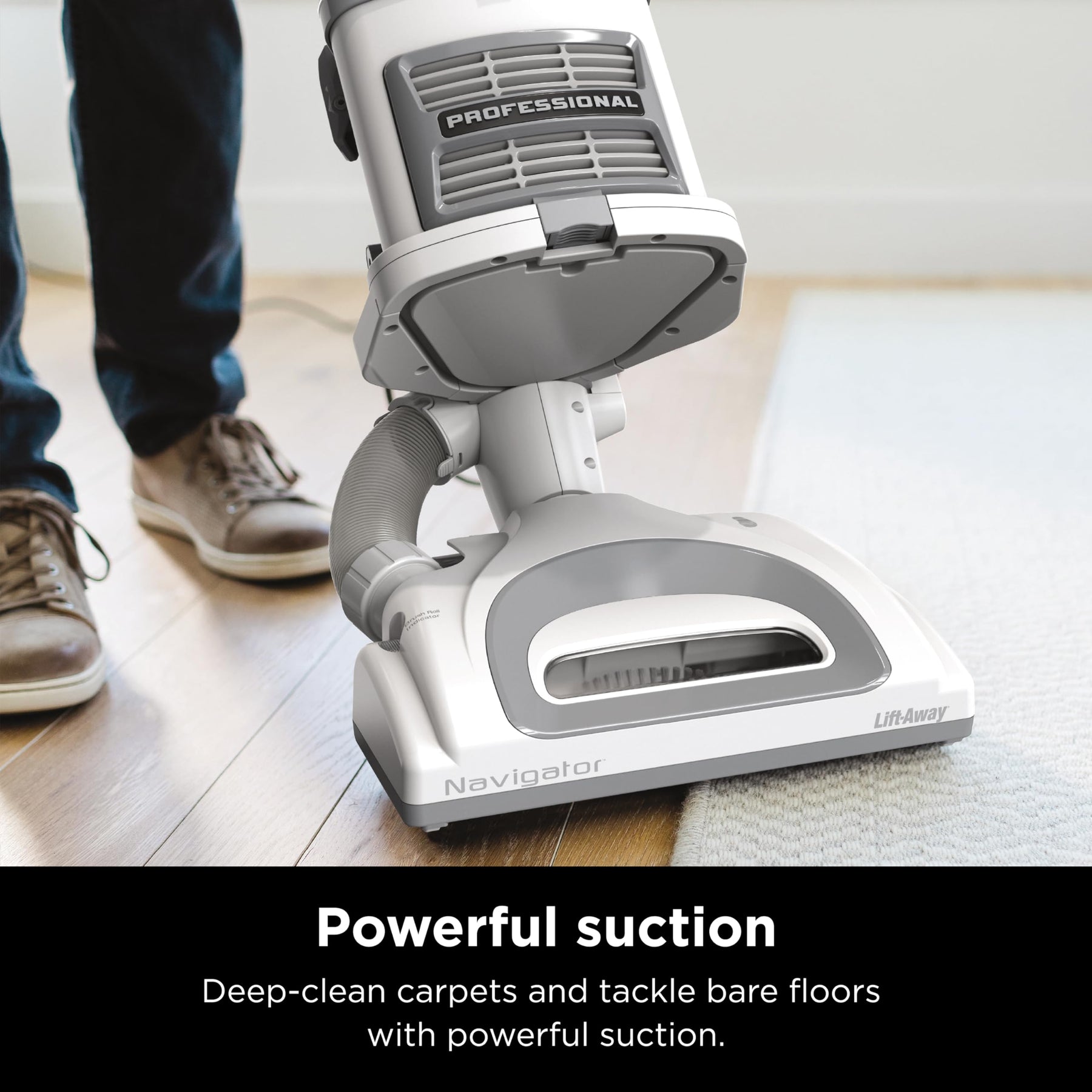 Shark Upright Vacuum, Navigator Lift-Away with Swivel Steering, HEPA Filter, XL Dust Cup, Pet Power, Dusting Brush, and Crevice Tool, Perfect for Pet Hair, White/Silver, NV356E