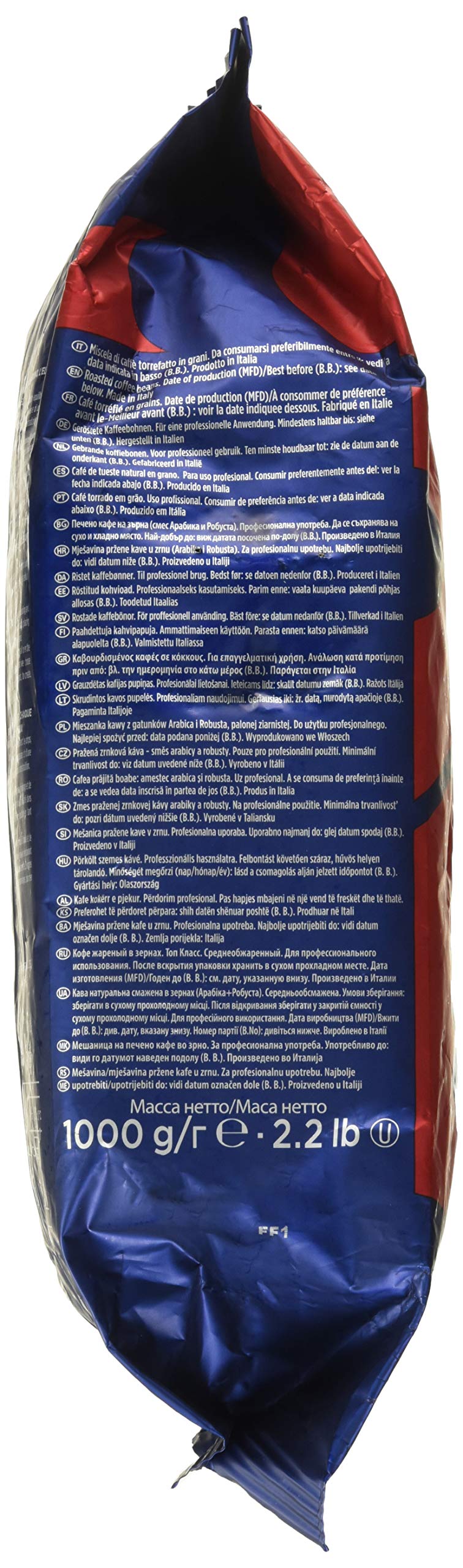 Lavazza Top Class Kaffeemischung aus ganzen Bohnen, mittlerer Espresso-Röstbeutel, 2,2 Pfund (1er-Packung), authentisch italienisch, in Italien gemischt und geröstet, vollmundig mit weichem und ausgewogenem Geschmack