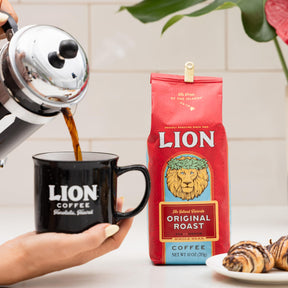 Lion Coffee Classic Original Whole Bean Coffee, Medium Roast, A Taste of Aloha - 10 Ounce Bag