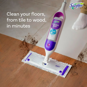 Swiffer PowerMop Multi-Surface Mop Kit for Floor Cleaning, Includes PowerMop, 2 Mopping Pad Refills, 1 Cleaning Solution with Fresh Scent and 2 Batteries