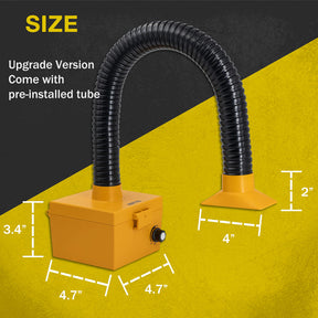 KOTTO Strong Suction Smoke Absorber for Soldering, Welding, 3D Printing - Extractor with Carbon or HEPA Filter [Updated, Hose Pre-Attached]