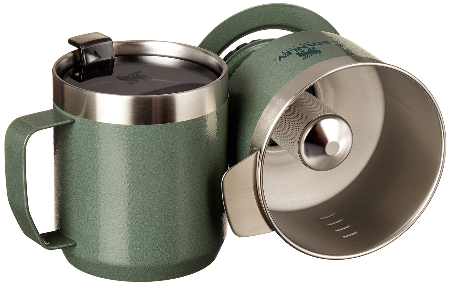 Stanley Perfect Brew Pour Over Set mit Campingbecher – wiederverwendbarer Filter – BPA-frei – leicht zu reinigende Kaffeemaschine aus Edelstahl – Hammertone Green