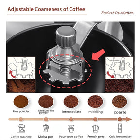 QIYUEXES Manual Coffee Grinder with Burr, Coffee Bean Grinder for Espresso, French Press, Cold Brew, Includes 2 Glass Jars (11oz Each) and Brush, Hand coffee Grinder for Home, Camping, Travel