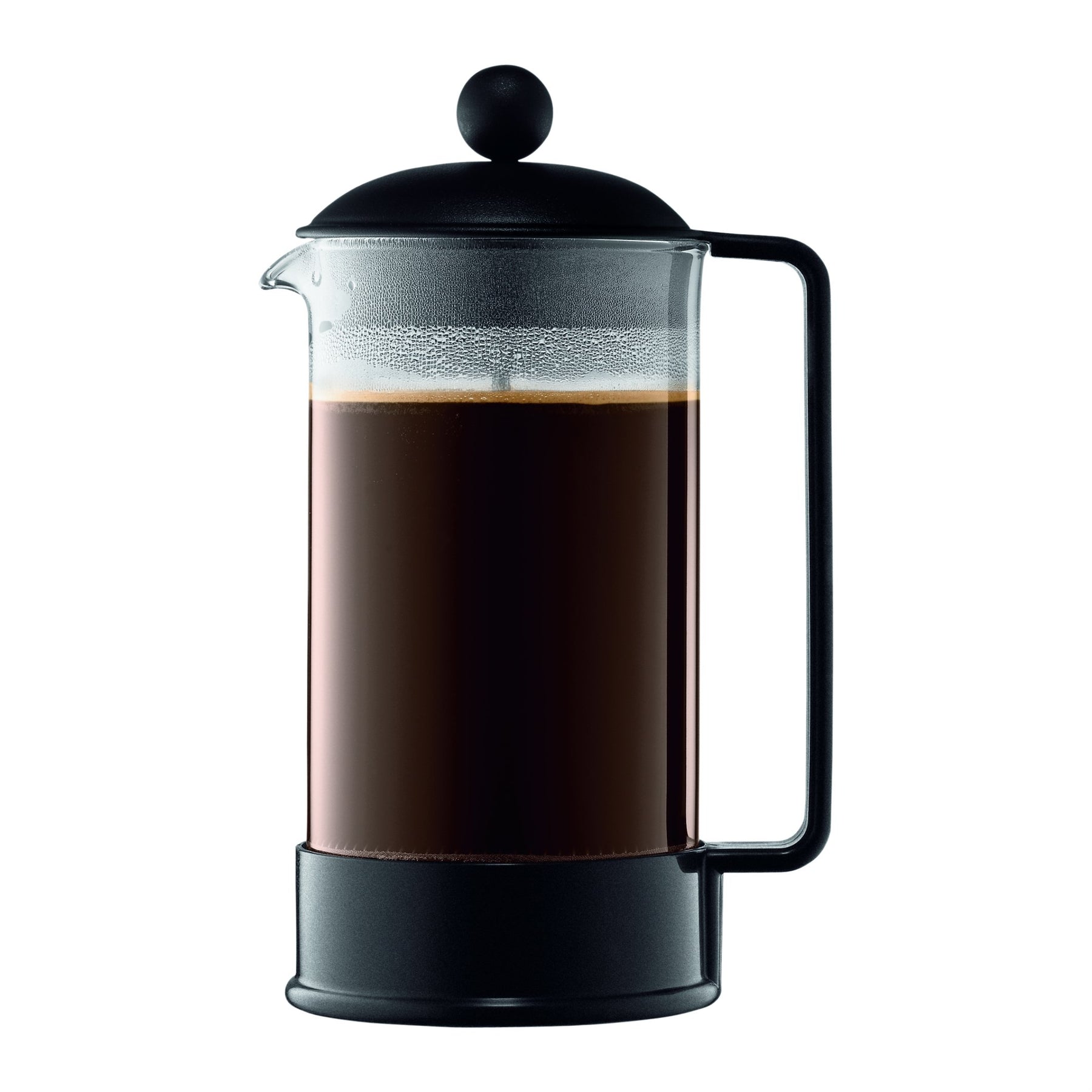 Bodum 34 oz Brazil French Press Coffee Maker, High-Heat Borosilicate Glass, Black - Made in Portugal