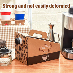 Dandat 20 Pack Coffee to Go Container - 96 oz Thick Hardboard Insulated Coffee Box, Disposable Beverage Dispenser with Handle and Lids for Hot and Cold Bulk Beverages, Portable Catering Servers