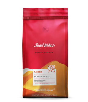 Juan Valdez Colina Kaffeebohnen, ausgewogene Röstung, 16 OZ – Premium-Kaffee aus Kolumbien – Einzigartige „Caracolito“-Bohnen ergeben einen Kaffee mit ausgewogenem Geschmack und milder Textur