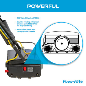 Multiwash 14-Zoll-Bodenschrubbmaschine für den gewerblichen Gebrauch von Powr-Flite, Power-Schrubber zum Reinigen einer Vielzahl von harten und weichen Bodenoberflächen, PFMW14