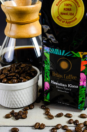 100% Hawaiian Kona Coffee, Extra Fancy - Whole Bean - 1lb.