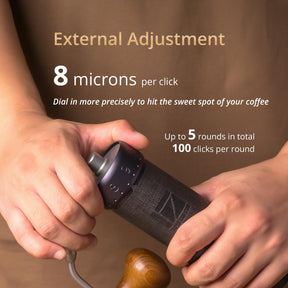 1Zpresso J-Ultra Manual Coffee Grinder Iron Gray, Conical Burr, Foldable Handle, Magnet Catch Cup Capacity 40g, Numerical Adjustable Finely Setting, Faster Grinding Efficiency ideal for Espresso