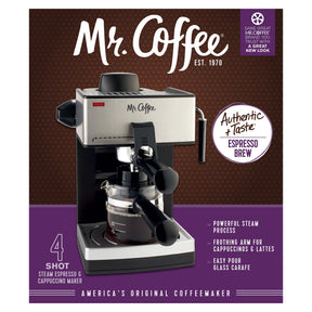 Mr. Coffee 4カップ スチーム エスプレッソ システム ミルク泡立て器付き