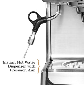 Brim 19 Bar Espresso Machine, Fast Heating Cappuccino, Americano, Latte and Espresso Maker, Milk Steamer and Frother, Removable Parts for Easy Cleaning, Stainless Steel