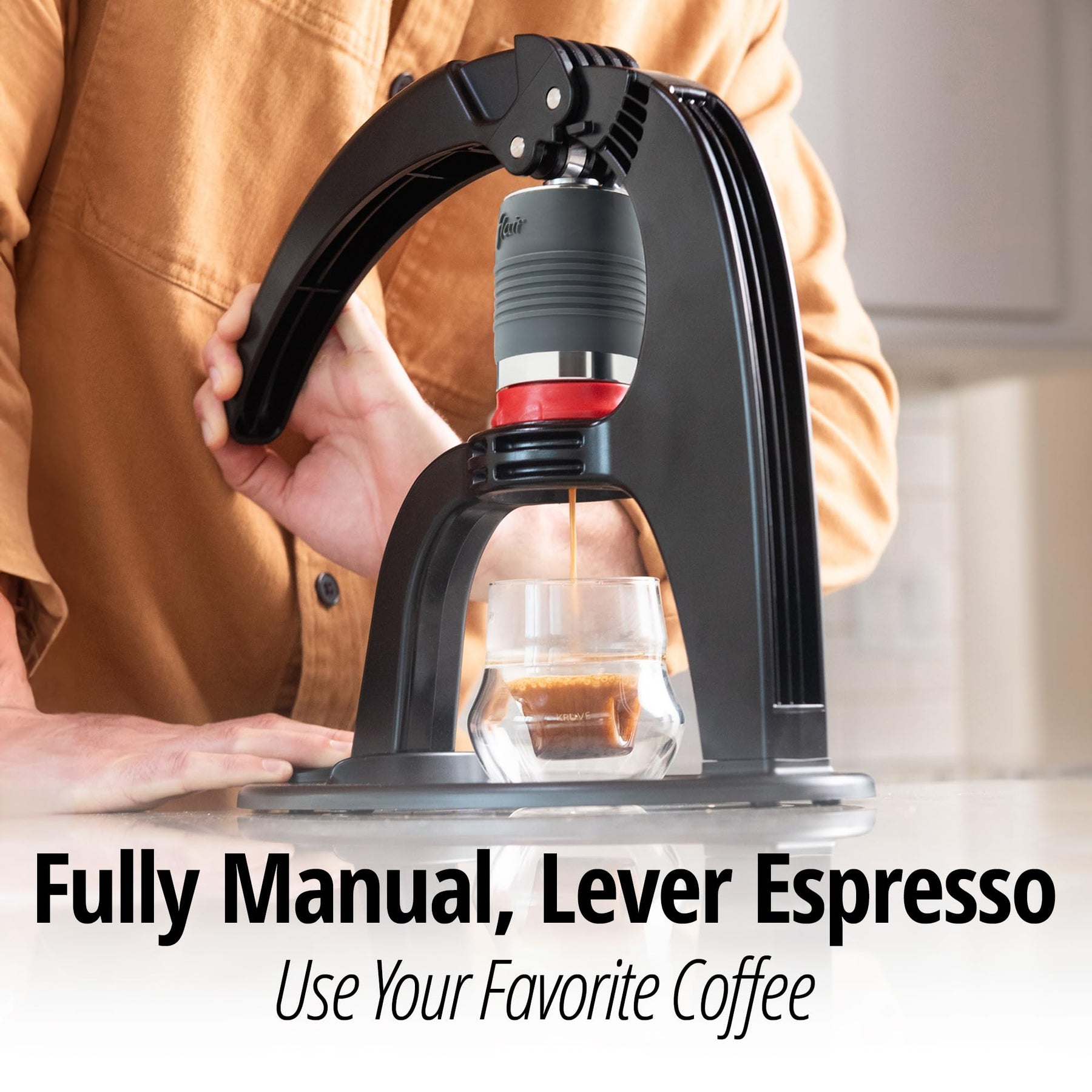 Flair The NEO Flex with Carrying Case: UPDATED Direct Lever Manual Espresso Maker for Beginners and Travel - Pressure Gauge for 9 BAR Brewing Included