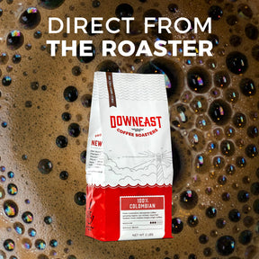 Downeast Coffee Roasters Whole Bean Coffee - 100% Colombian, Medium Roast, 100% Arabica Coffee - Dark Chocolate and Ripe Fruit Notes - Select Central and South American Highlands (2lb Bag)