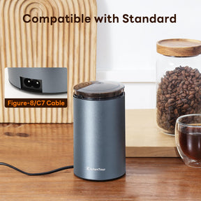 KitchenTour Electric Coffee Bean Grinder with 30g/6 Cup Capacity, Spice Grinder with 150W, Herb Grinder with 304 Stainless Steel Blades for Kitchen Home Food Nut Pour Over - Blue