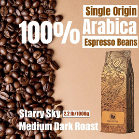 HALI Whole Coffee Beans, Arabica Espresso Beans Whole Medium Dark Roast with Dark Chocolate Caramel Hazelnut Sweet Flavor Notes, Single Origin Fresh Roasted Coffee Whole Beans, Low Acid Coffee Beans with Creamy Smooth Full Bodied Bold Rich Tastes, Arabica