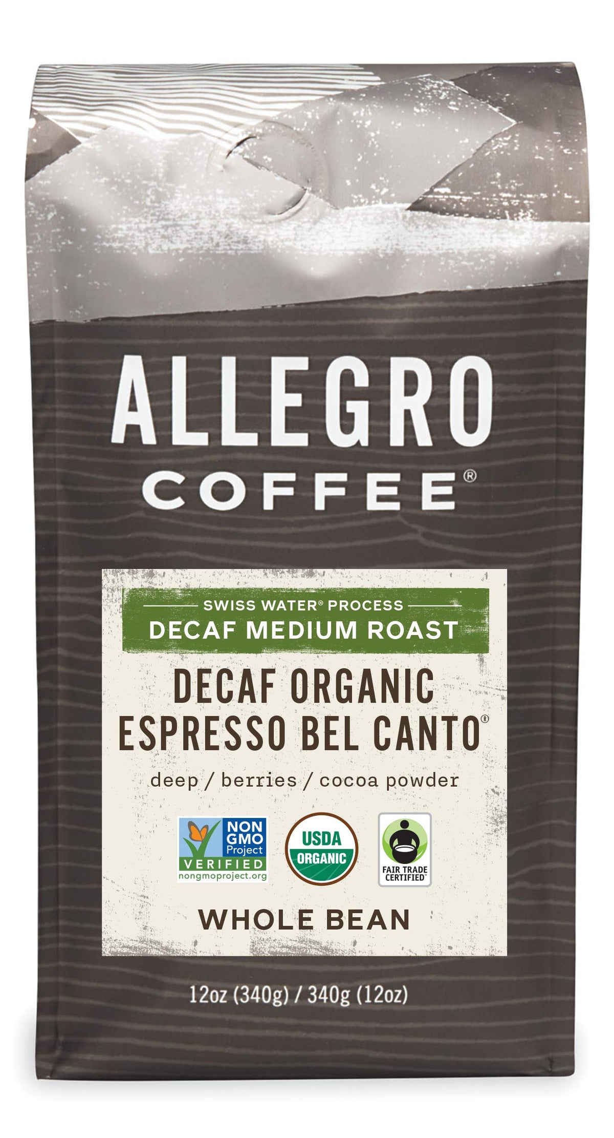 Allegro Coffee Decaf Bio-Espresso Bel Canto Kaffeebohnen, 12 oz