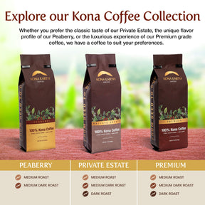 Kona Earth – Premium, 100 % Kona-Kaffee, mittelstark gerösteter Kaffee, auf einer Plantage angebaute, in Mikrochargen geröstete ganze Kaffeebohnen, 1 Pfund (1er-Packung)