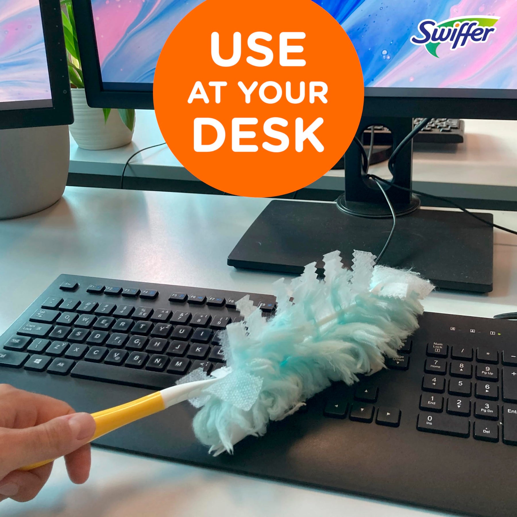 Swiffer Dusters Refill for Cleaning, Feather & Microfiber Duster Disposable Alternative, for Dusting Furniture, Blinds, Ceiling Fans, Walls, Helps Remove Allergens, Unscented, 18ct