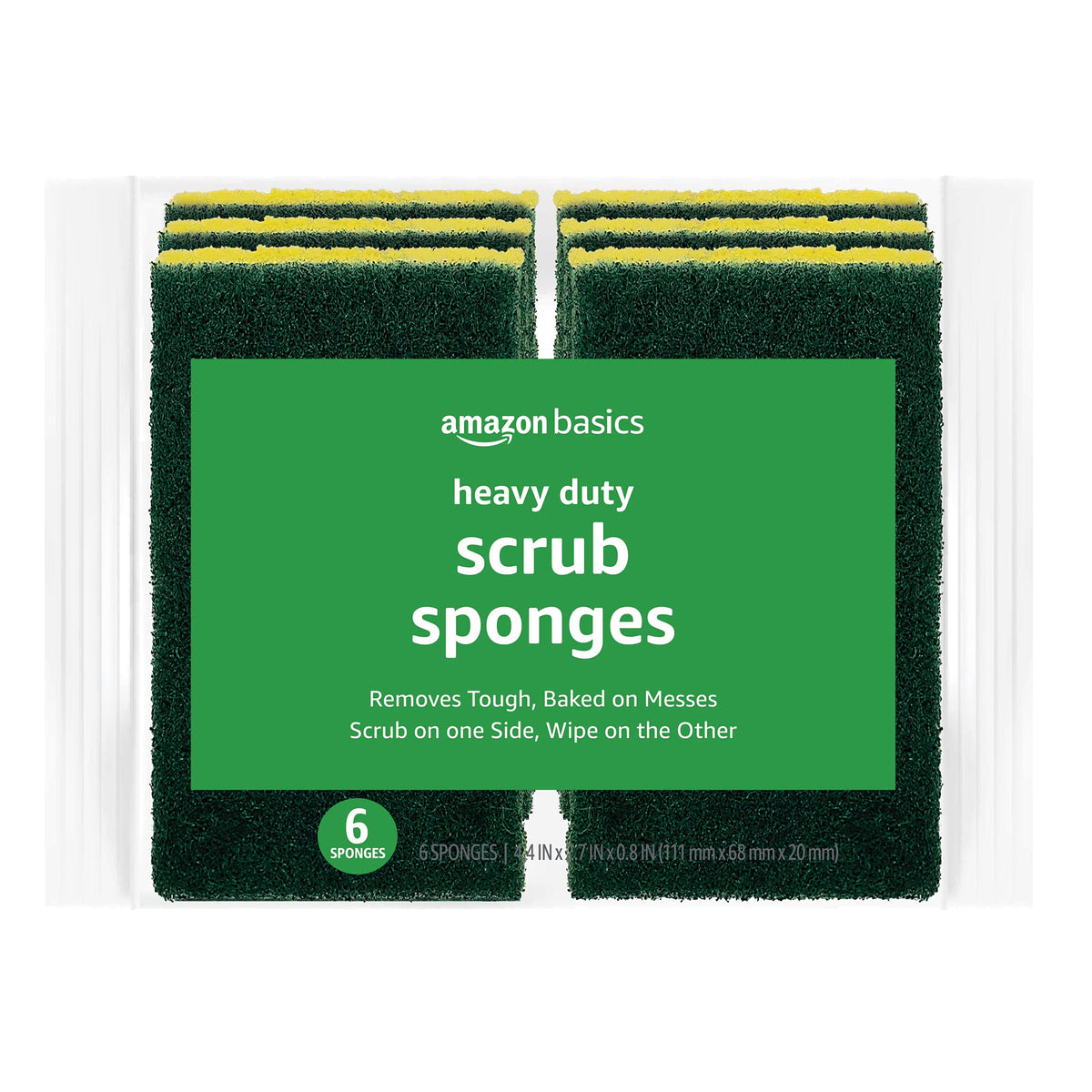 Amazon Basics Heavy Duty Sponges, 6 Count