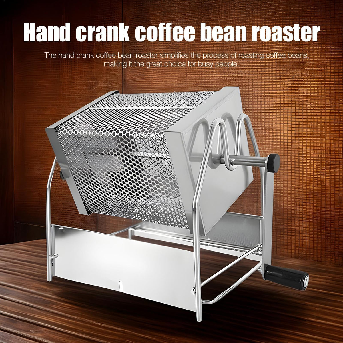 Home Coffee Bean Roaster, Stainless Steel Hand Coffee Roasters Roasting Machine, Stovetop Drum Type Coffee Bean Baker For Home