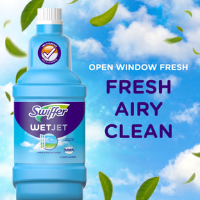 Swiffer WetJet ハードウッドおよびフロア用スプレーモップクリーナー スターターキット、内容: パワーモップ 1 台、パッド 10 枚、洗浄液、電池