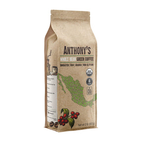 Anthony's Organic Unroasted Whole Green Coffee Beans, 2lbs, Mexican Altura Arabica Beans, Raw, Batch Tested and Gluten Free