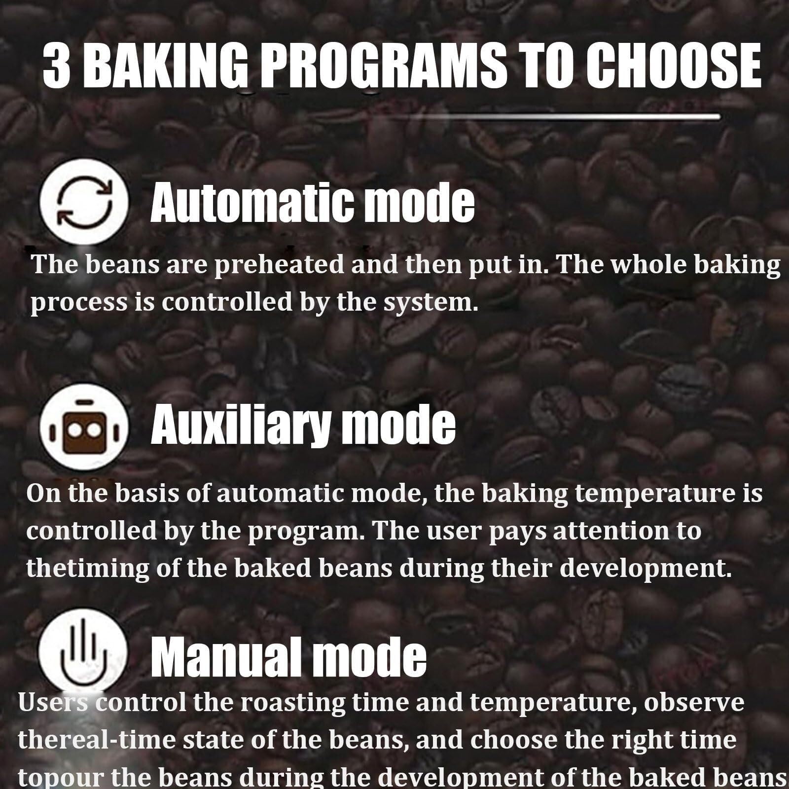 Dandanm Elektrischer Kaffeebohnenröster, gewerblicher Röster, elektrische Kaffeebohnenröstmaschine, mit Rauchfilter + Spreuauffangbehälter