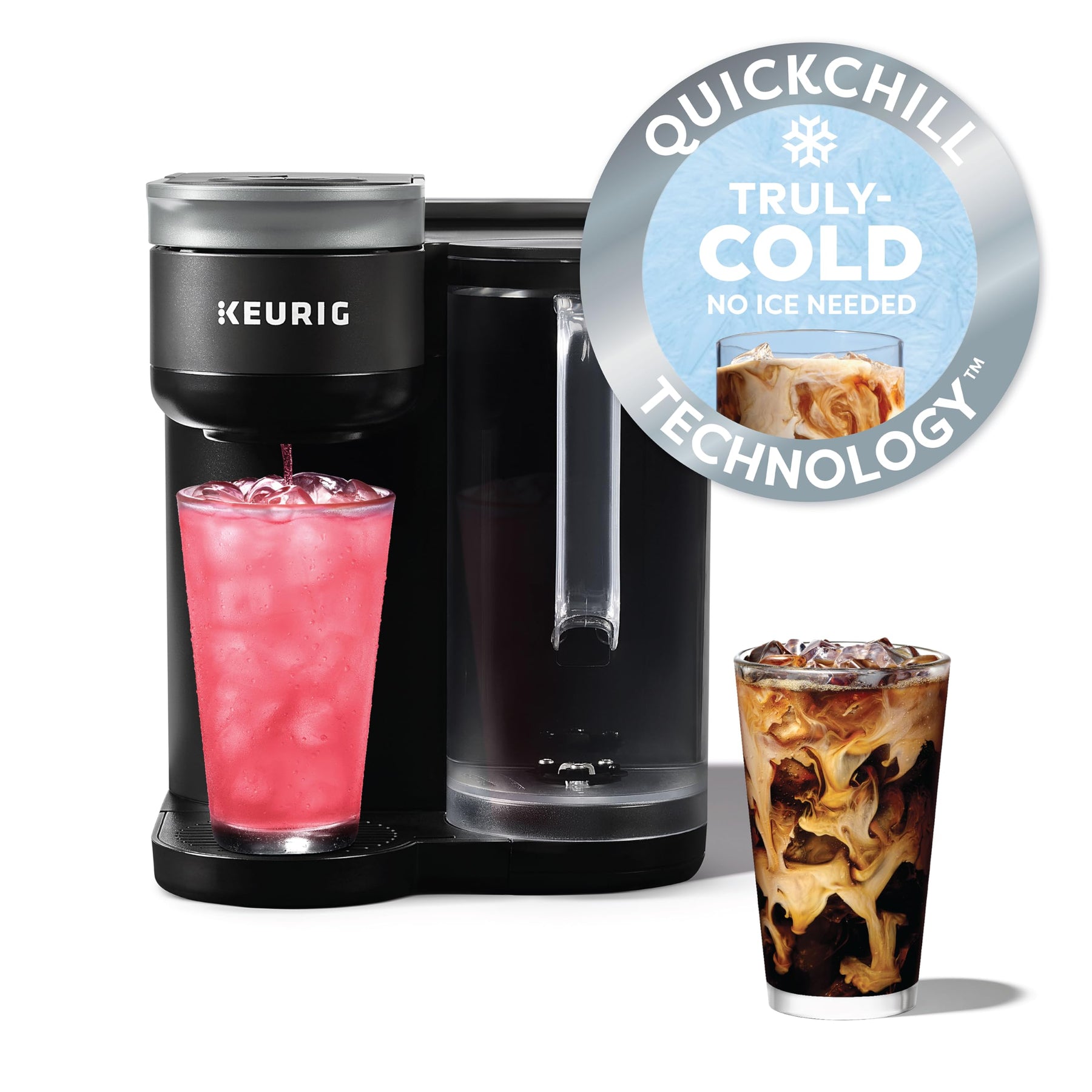 Keurig K-Brew+Chill Eis- oder Heißkaffeemaschine für Einzelportionen im K-Cup mit MultiStream- und QuickChill-Technologie, 70 oz. Abnehmbarer Wasserbehälter