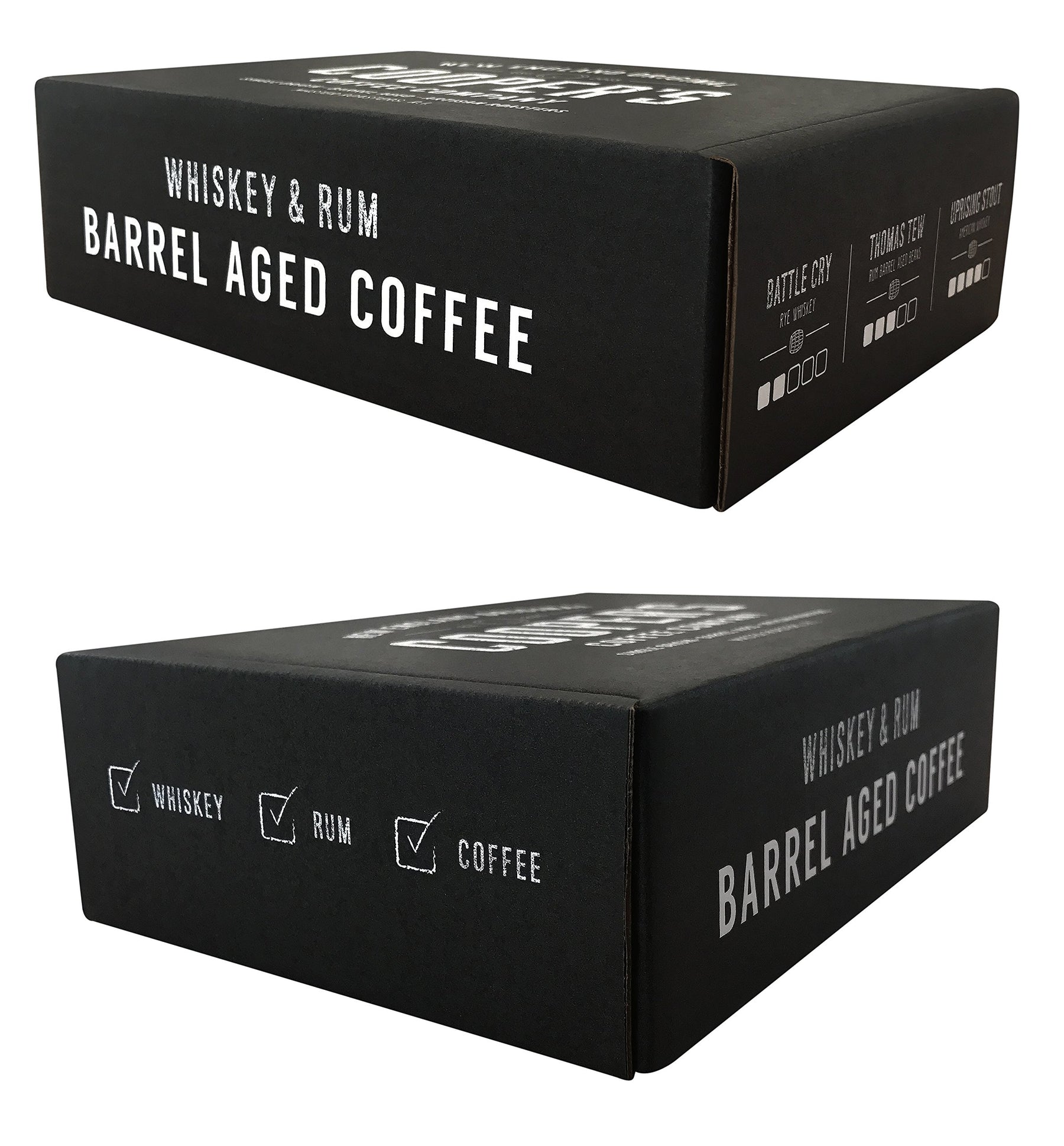 Wine Barrel Aged Coffee, Costa Rica, Kenya, & Rwanda Coffee Beans Aged In Cabernet Sauvignon, Chardonnay, & Pinot Noir Wine Barrels, Medium Roast Whole Bean Coffee, 4 oz Bags, 12 oz Total