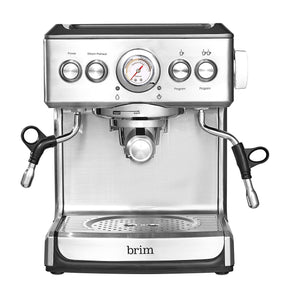 Brim 19-Bar-Espressomaschine, schnell aufheizende Cappuccino-, Americano-, Latte- und Espressomaschine, Milchaufschäumer und -aufschäumer, abnehmbare Teile für einfache Reinigung, Edelstahl