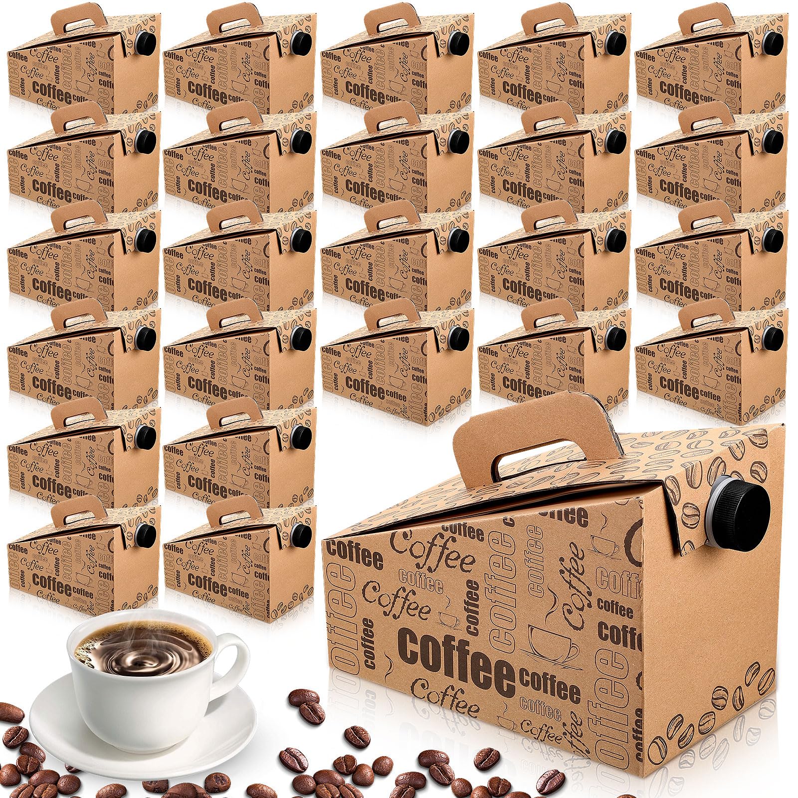 Resholder 10 Pack Coffee Boxes for Catering 96 oz Insulated Portable Disposable Coffee Dispenser with Handle for Catering Liquid Carrier