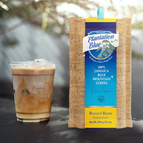 Plantation Blue 1lb Jamaica Blue Mountain Coffee Medium Roast Whole Beans + 8oz Ground Jamaica Blue Mountain Coffee Bundle