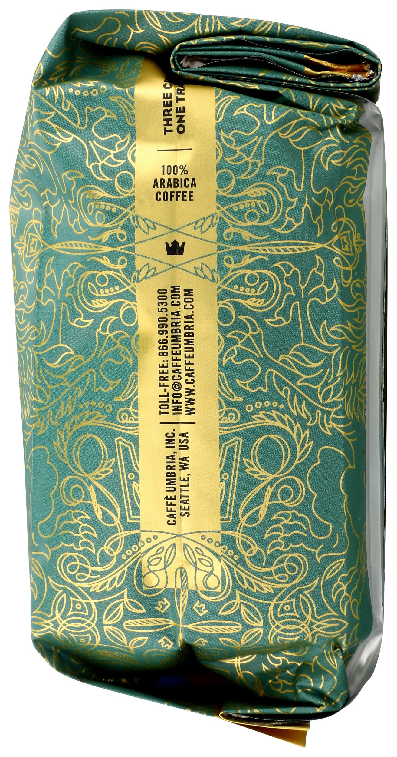 Caffe Umbria Frischer Seattle Röstkaffee, ganze Bohnen, Leone Blend Light Roast, 12 oz. Beutel