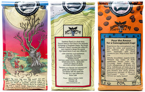 Raven's Brew Whole Bean Variety Pack - 3 köstliche Geschmacksrichtungen - Wicked Wolf, Three Peckered Billy Goat und Deadman's Reach - je 12 oz